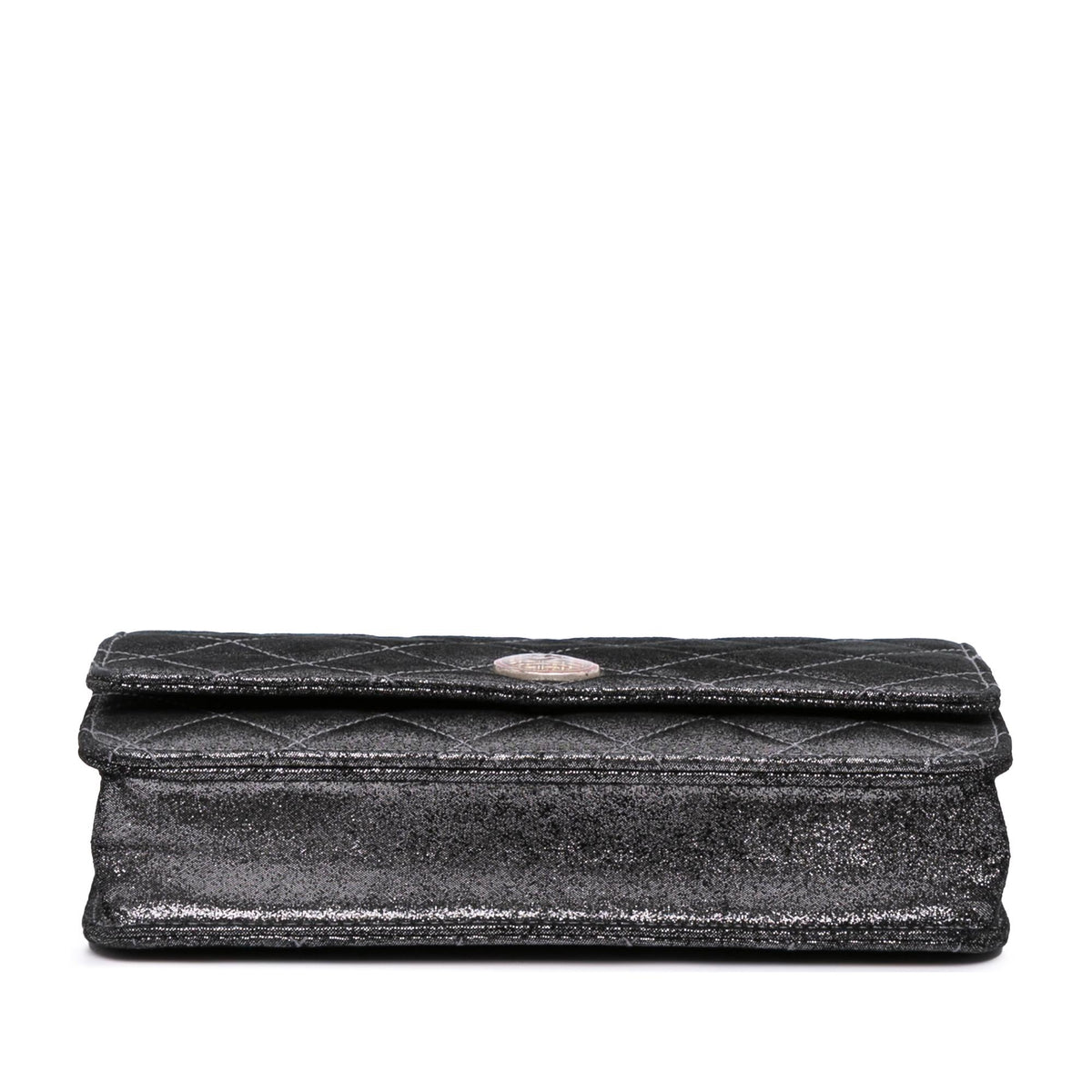 Chanel Quilted Iridescent Lambskin Tartan Button Wallet On Chain