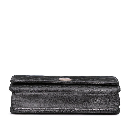 Chanel Quilted Iridescent Lambskin Tartan Button Wallet On Chain