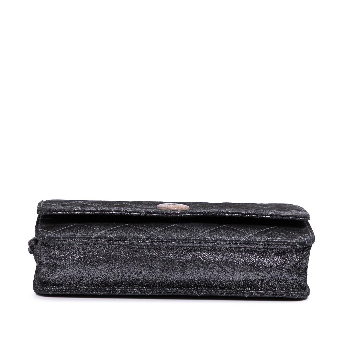 Chanel Quilted Iridescent Lambskin Tartan Button Wallet On Chain