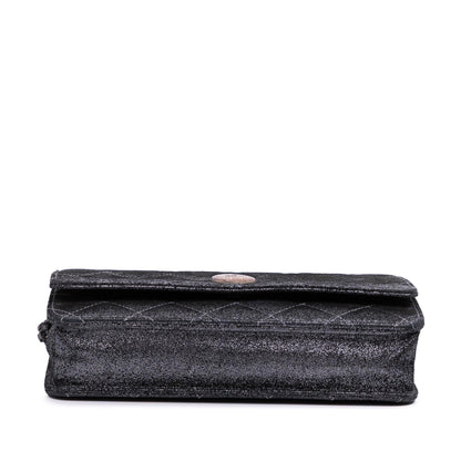 Chanel Quilted Iridescent Lambskin Tartan Button Wallet On Chain