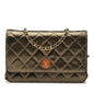 Chanel Quilted Iridescent Lambskin Tartan Button Wallet On Chain