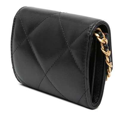 Chanel Quilted Lambskin 19 Flap Coin Purse With Chain