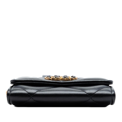 Chanel Quilted Lambskin 19 Flap Coin Purse With Chain