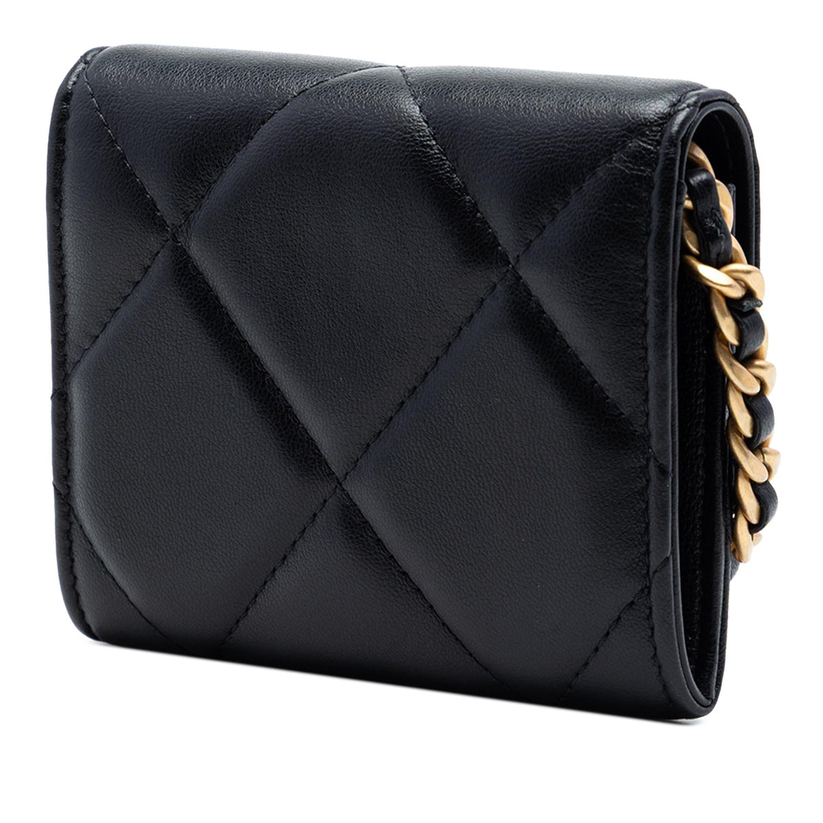 Chanel Quilted Lambskin 19 Flap Coin Purse With Chain