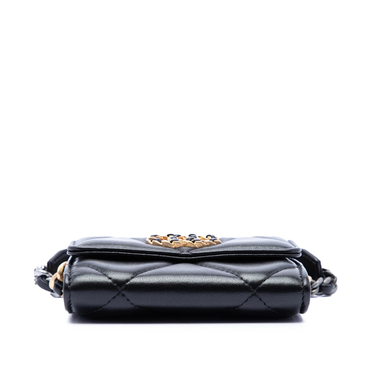 Chanel Quilted Lambskin 19 Flap Coin Purse With Chain
