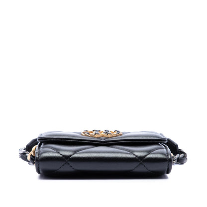 Chanel Quilted Lambskin 19 Flap Coin Purse With Chain