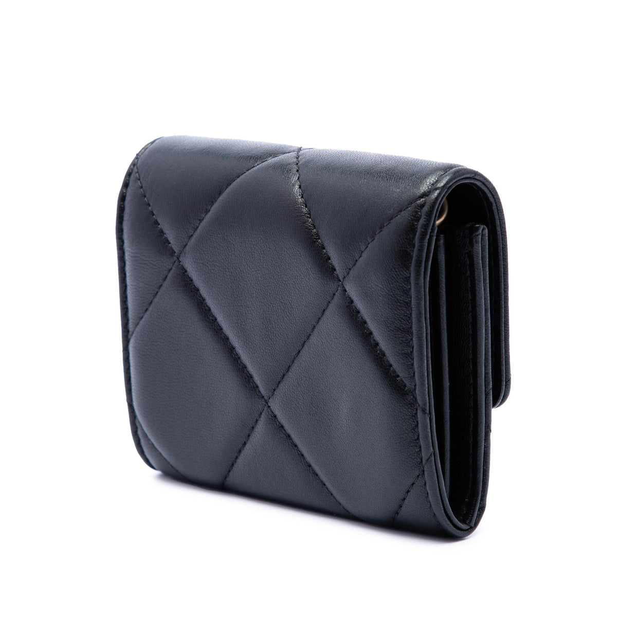 Chanel Quilted Lambskin 19 Flap Coin Purse With Chain