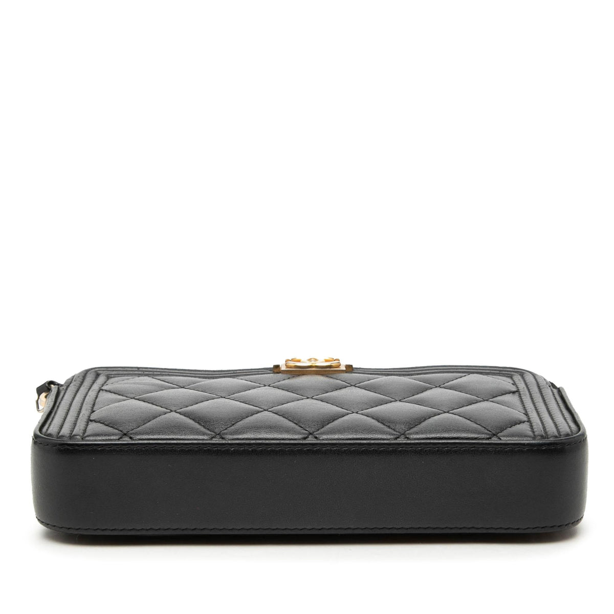 Chanel Quilted Lambskin Boy Double Zip Wallet On Chain