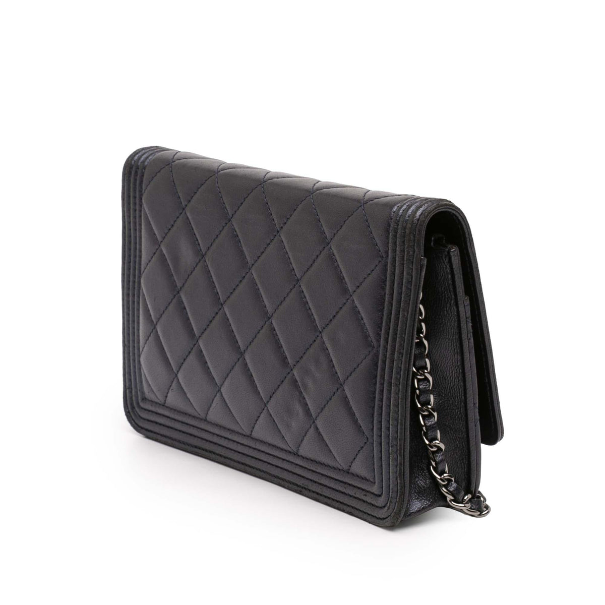 Chanel Quilted Lambskin Boy Wallet On Chain