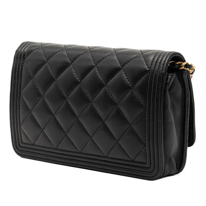 Chanel Quilted Lambskin Boy Wallet On Chain