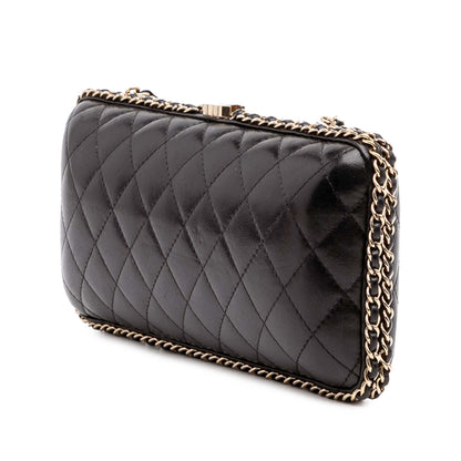 Chanel Quilted Lambskin Chain Around Clutch