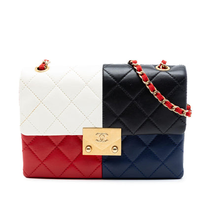 Chanel Quilted Lambskin Colorblock Pagoda Flap