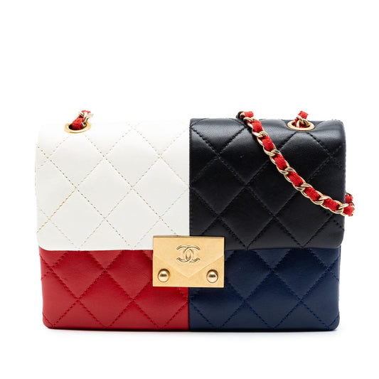 Chanel Quilted Lambskin Colorblock Pagoda Flap