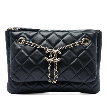 Chanel Quilted Lambskin Double Case with Chain