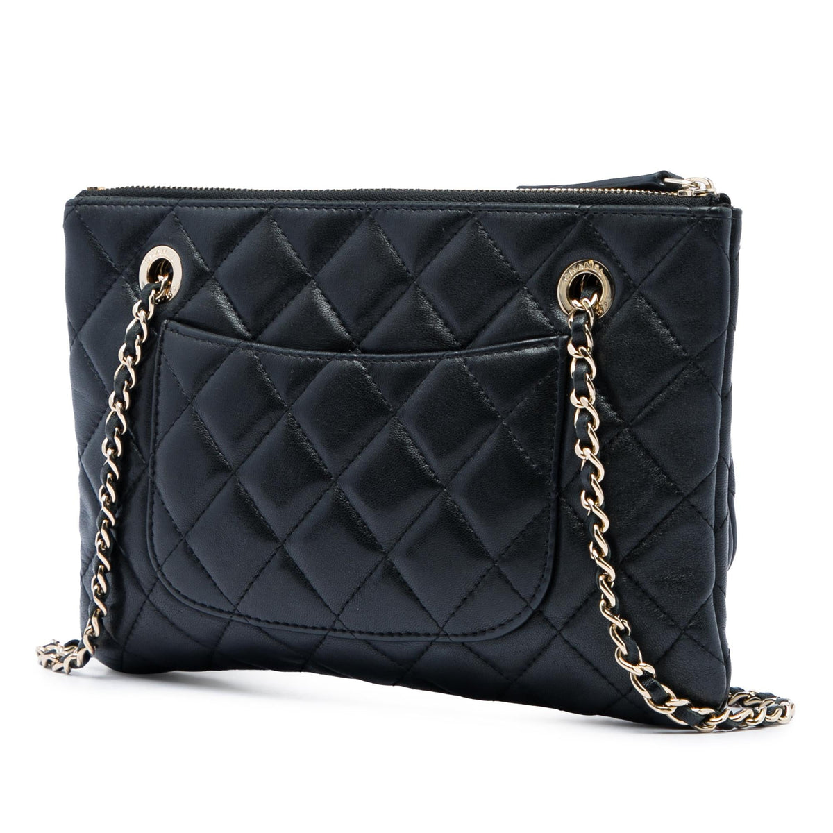 Chanel Quilted Lambskin Double Case with Chain