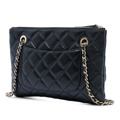 Chanel Quilted Lambskin Double Case with Chain