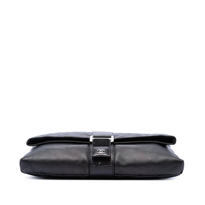 Chanel Quilted Lambskin Grip Clutch