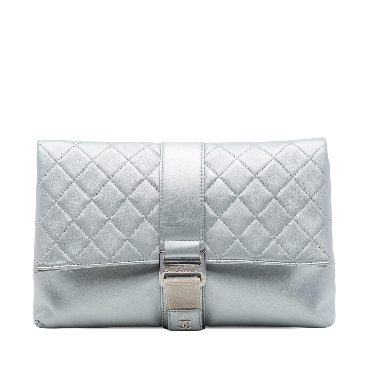 Chanel Quilted Lambskin Grip Clutch