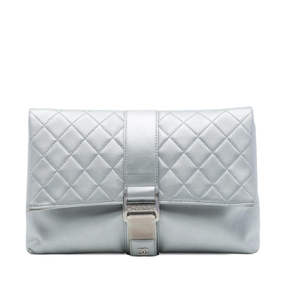 Chanel Quilted Lambskin Grip Clutch
