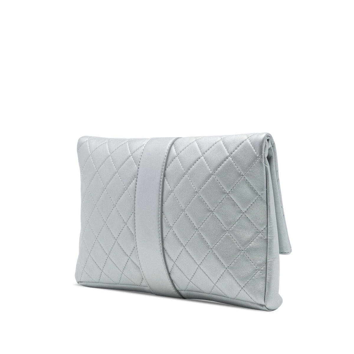 Chanel Quilted Lambskin Grip Clutch