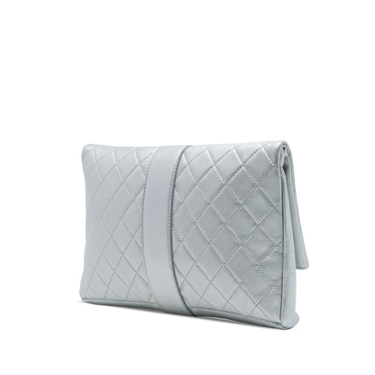 Chanel Quilted Lambskin Grip Clutch