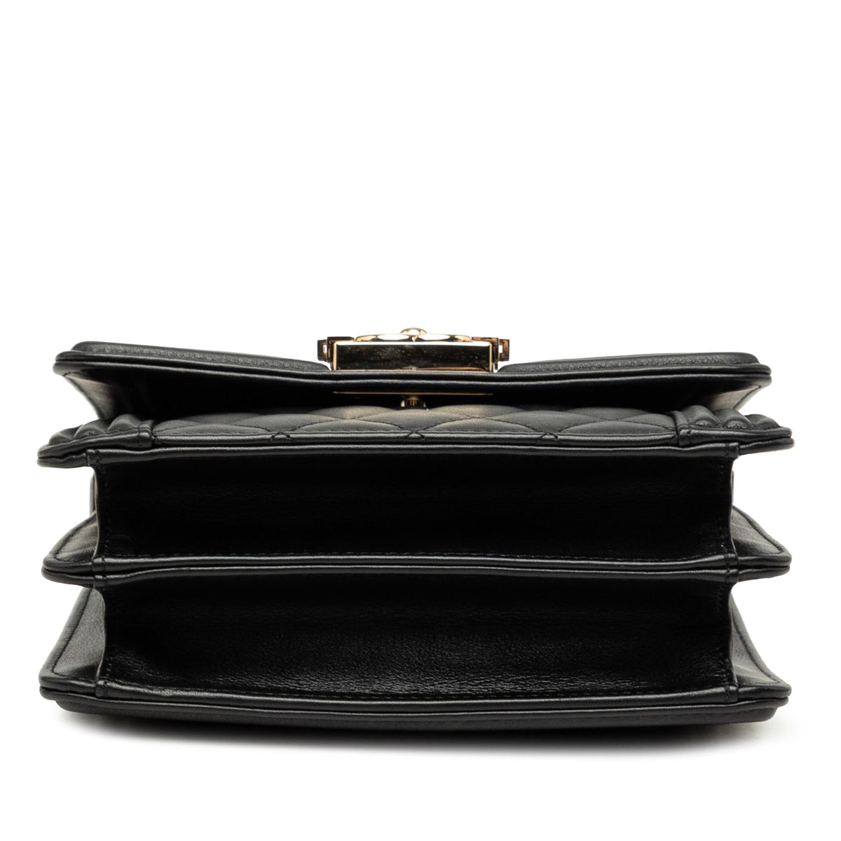 Chanel Quilted Lambskin North South Boy Flap