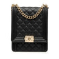 Chanel Quilted Lambskin North South Boy Flap