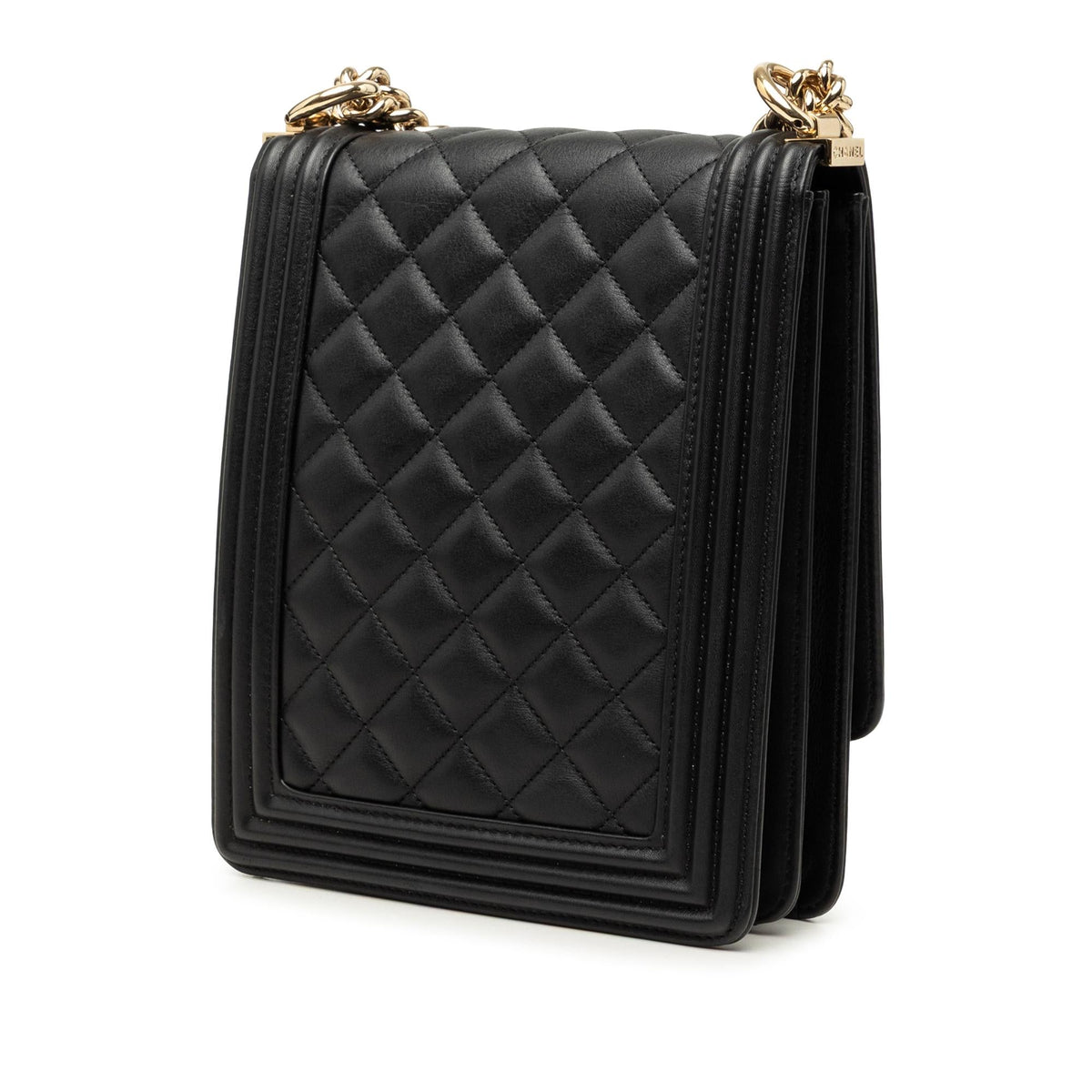 Chanel Quilted Lambskin North South Boy Flap