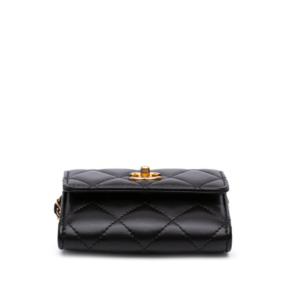 Chanel Quilted Lambskin Pearl Crush Clutch With Chain
