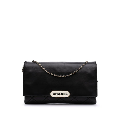 Chanel Quilted Lambskin Retro Label Shoulder Bag