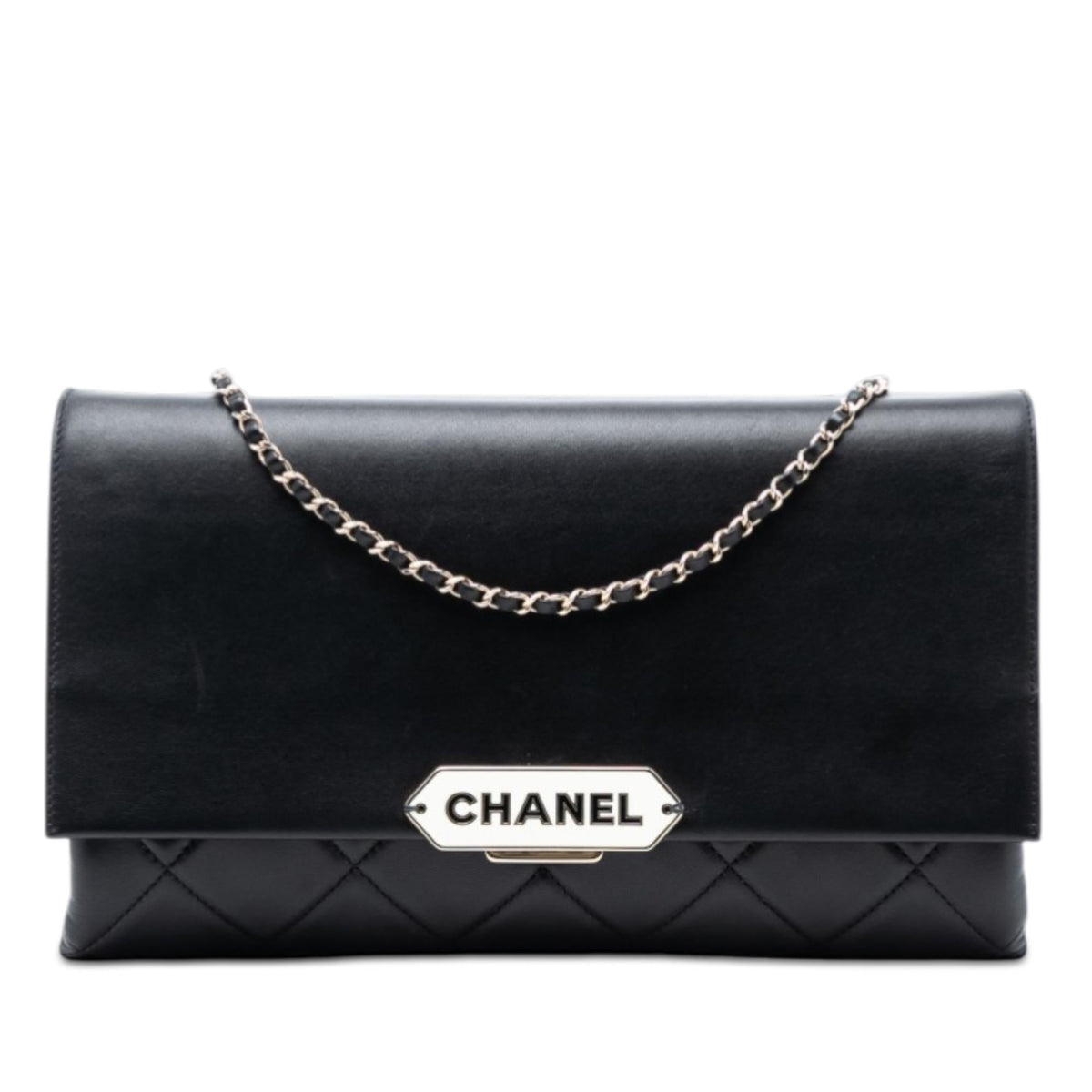 Chanel Quilted Lambskin Retro Label Shoulder Bag