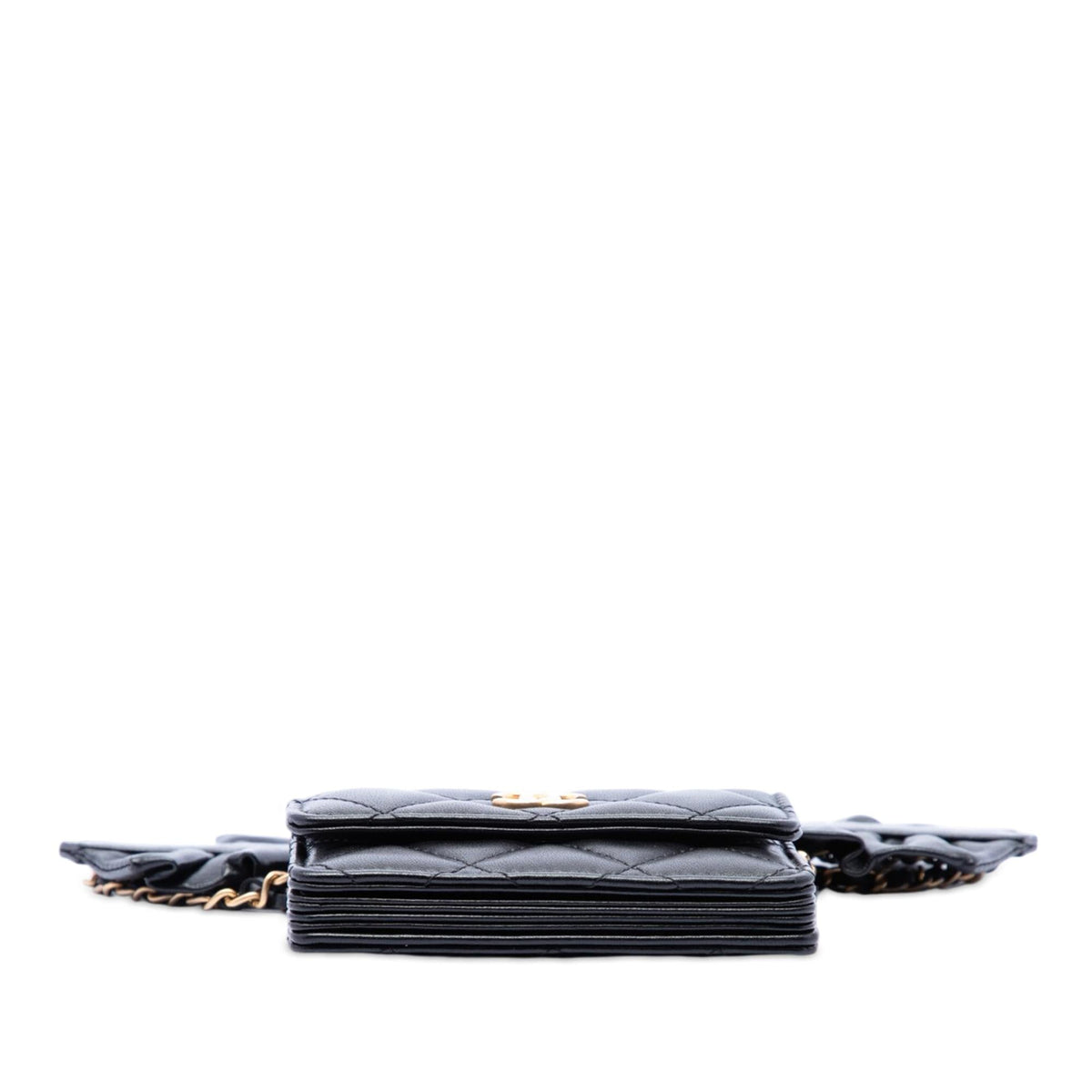 Chanel Quilted Lambskin Romance Card Holder On Chain