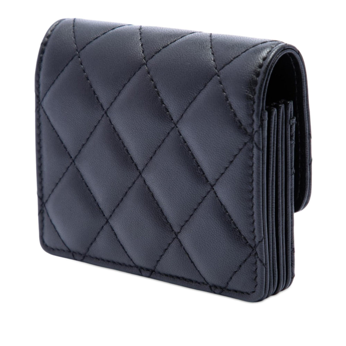 Chanel Quilted Lambskin Romance Card Holder On Chain
