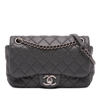 Chanel Quilted Lambskin Stitched Single Flap