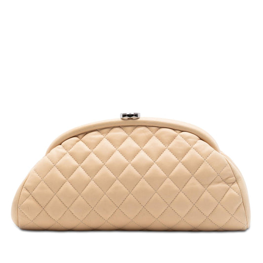Chanel Quilted Lambskin Timeless Kisslock Clutch