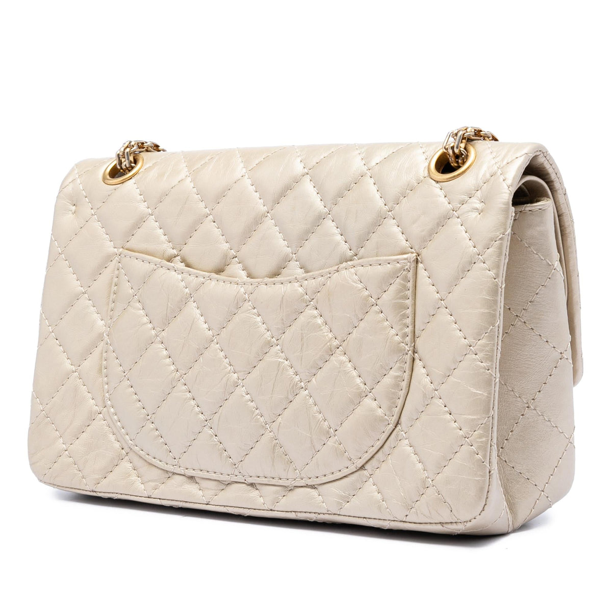 Chanel Quilted Metallic Aged Calfskin Reissue 2.55 Double Flap 225