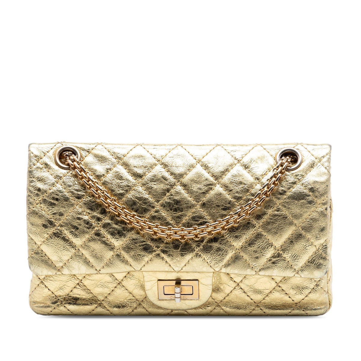 Chanel Quilted Metallic Aged Calfskin Reissue 2.55 Double Flap 225