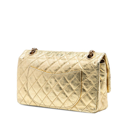 Chanel Quilted Metallic Aged Calfskin Reissue 2.55 Double Flap 225