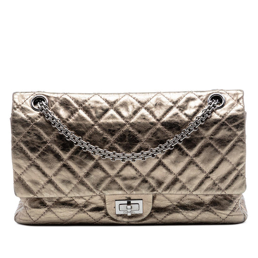 Chanel Quilted Metallic Aged Calfskin Reissue 2.55 Double Flap 226