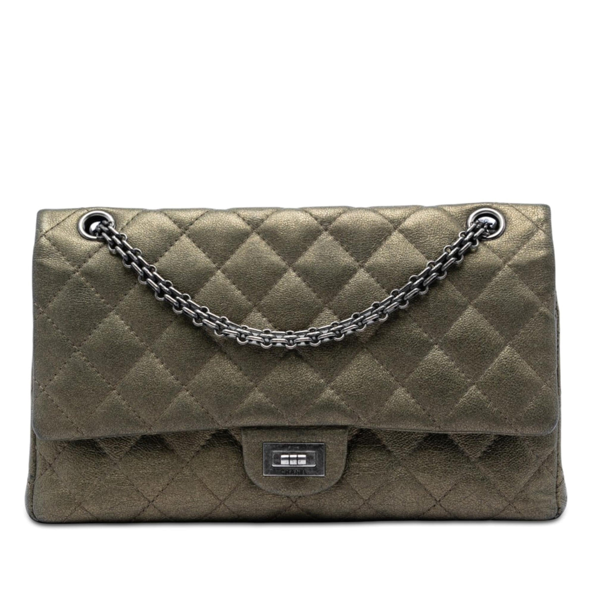 Chanel Quilted Metallic Aged Calfskin Reissue 2.55 Double Flap 226