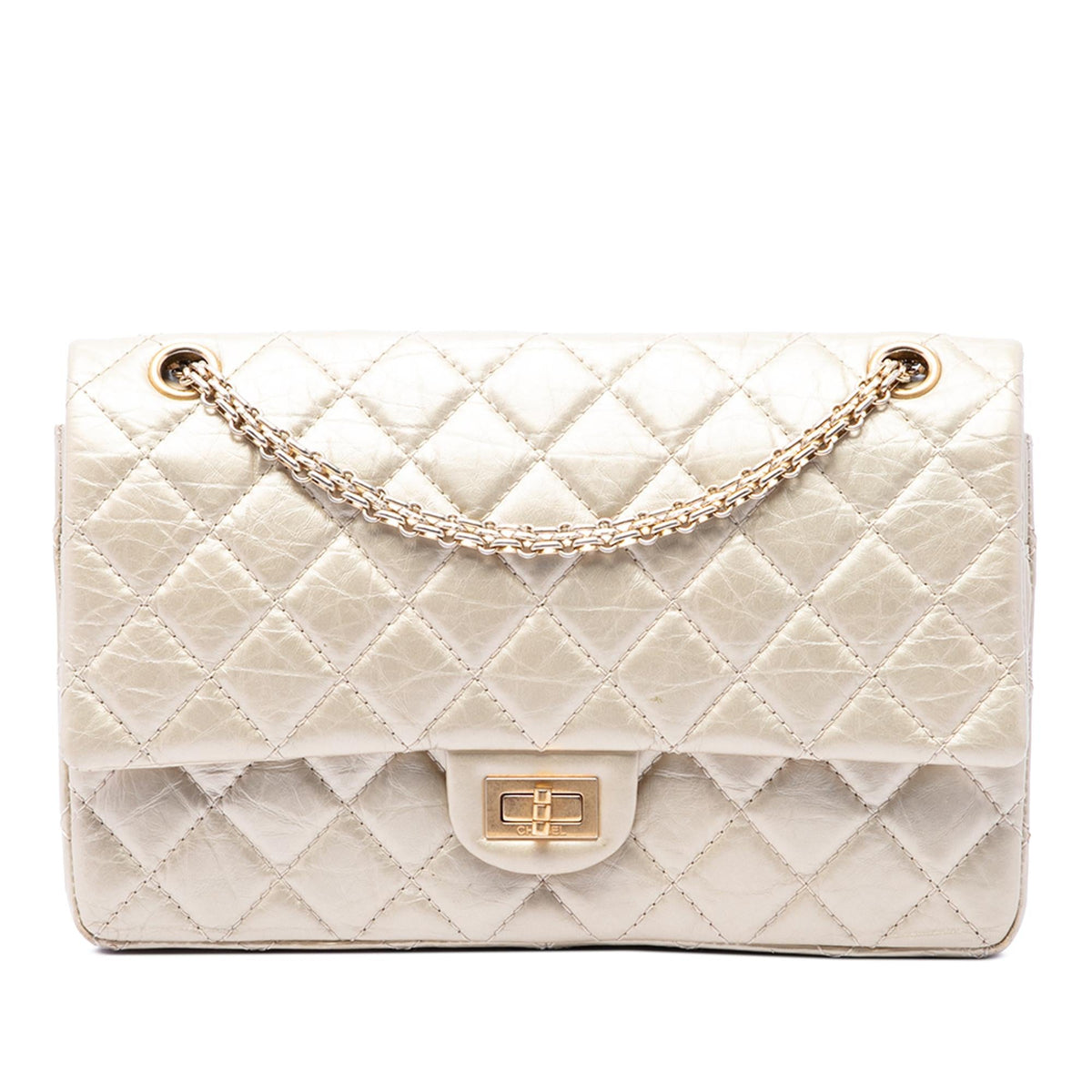 Chanel Quilted Metallic Aged Calfskin Reissue 2.55 Double Flap 226