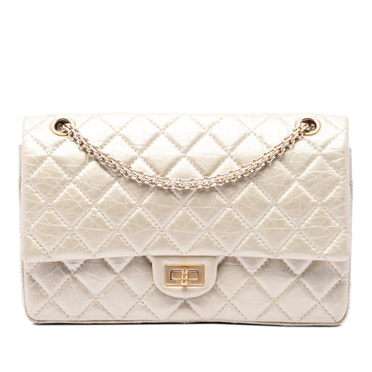Chanel Quilted Metallic Aged Calfskin Reissue 2.55 Double Flap 226