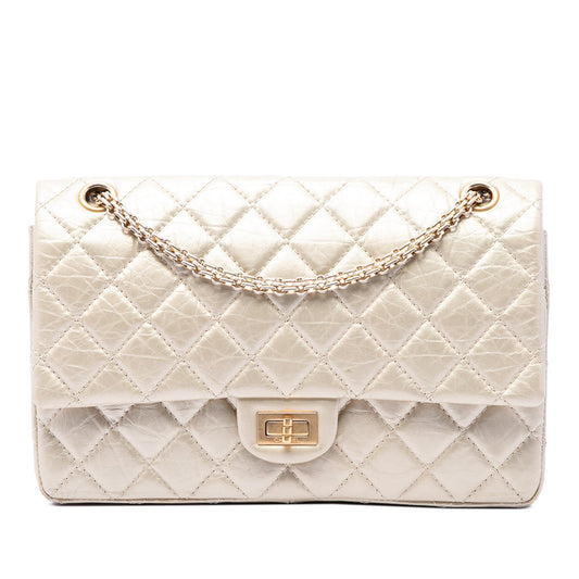 Chanel Quilted Metallic Aged Calfskin Reissue 2.55 Double Flap 226
