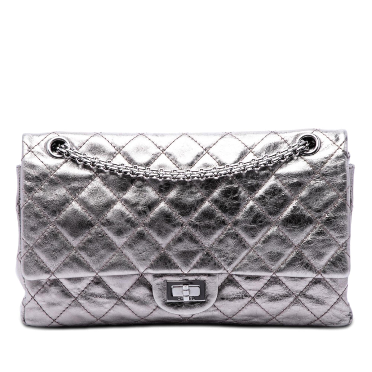 Chanel Quilted Metallic Aged Calfskin Reissue 2.55 Double Flap 226