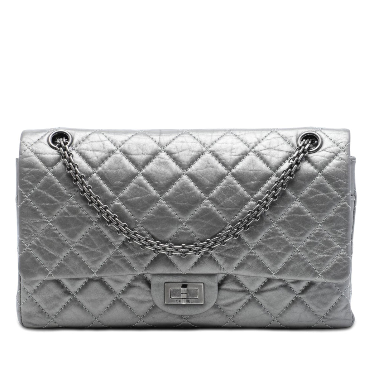Chanel Quilted Metallic Aged Calfskin Reissue 2.55 Double Flap 226
