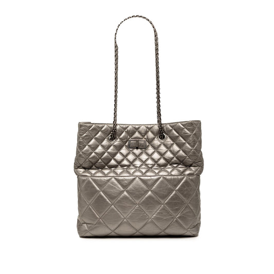 Chanel Quilted Metallic Aged Calfskin Reissue 2.55 Tote