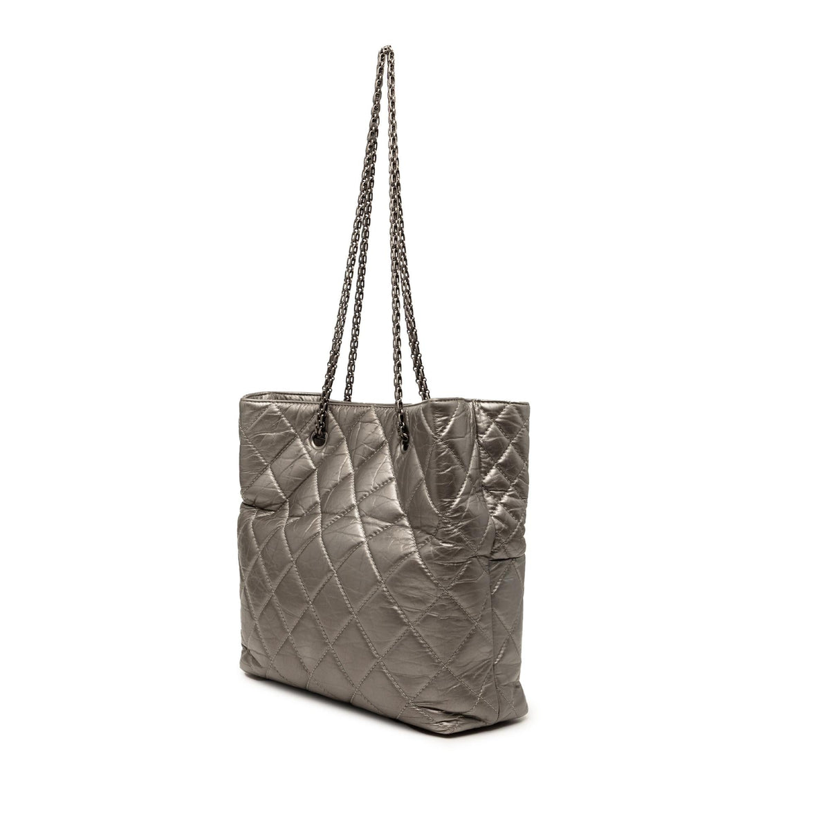 Chanel Quilted Metallic Aged Calfskin Reissue 2.55 Tote