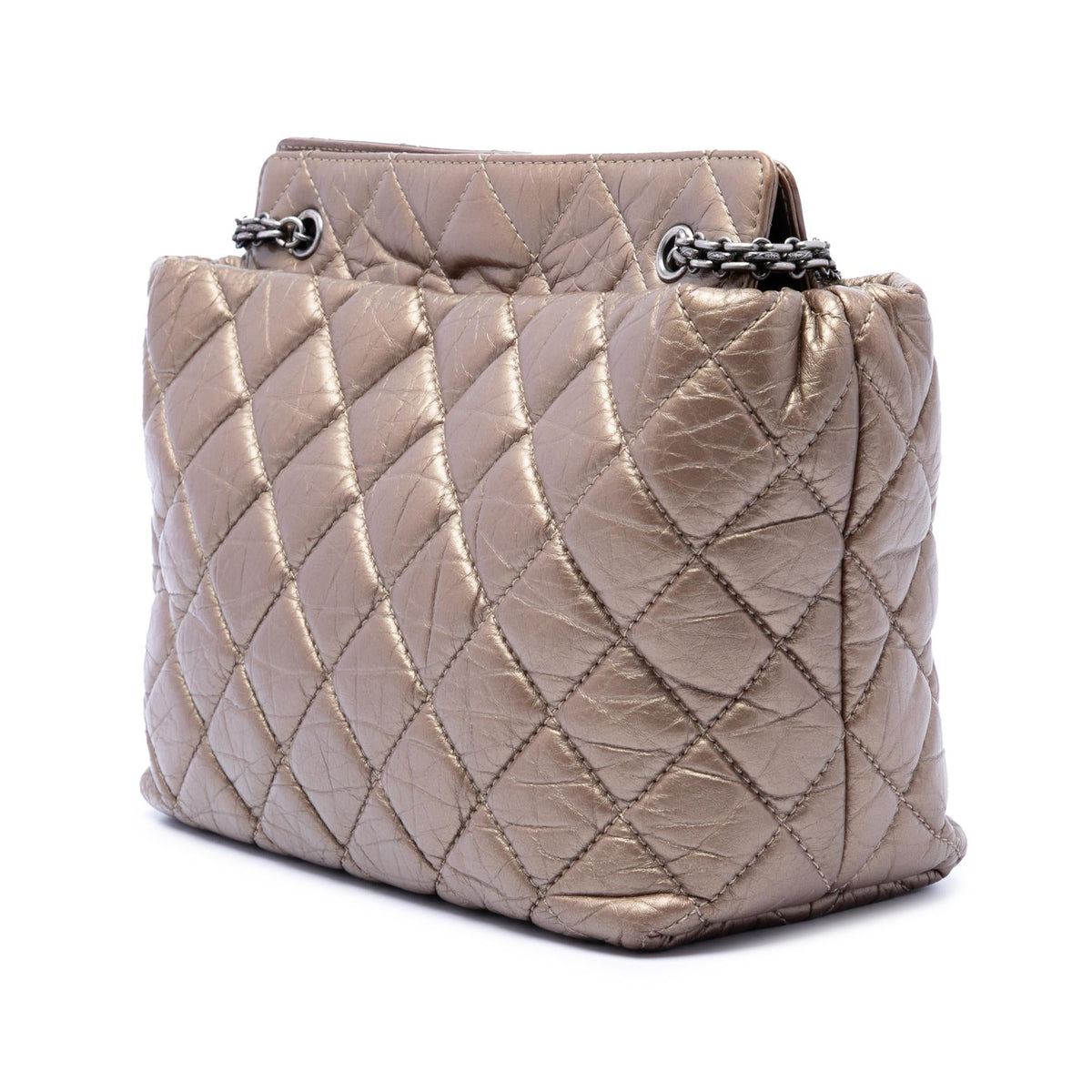 Chanel Quilted Metallic Aged Calfskin Reissue 2.55 Tote