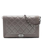 Chanel Quilted Metallic Lambskin Boy Clutch On Chain