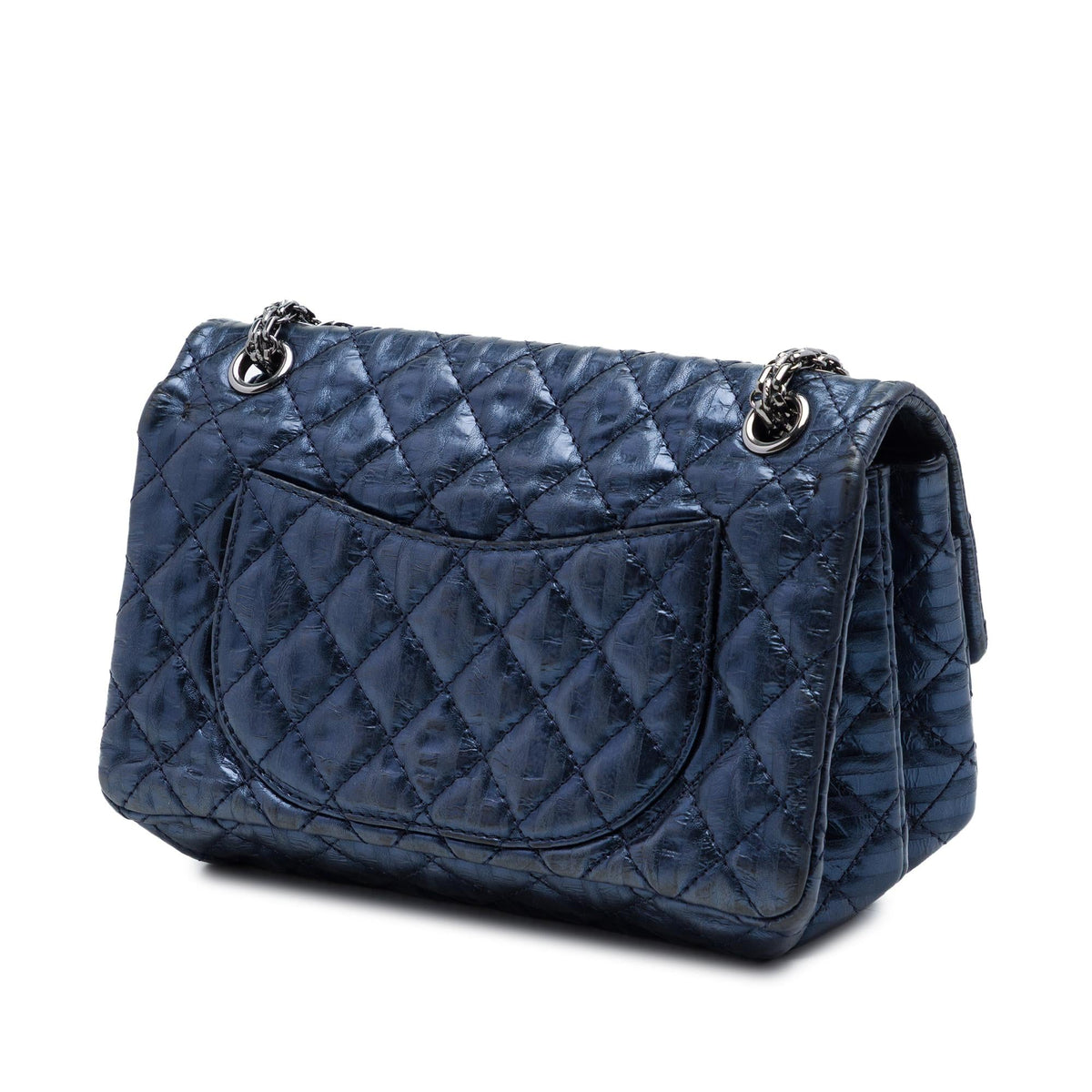 Chanel Quilted Metallic Striped Aged Calfskin Reissue 2.55 Accordion Flap 225
